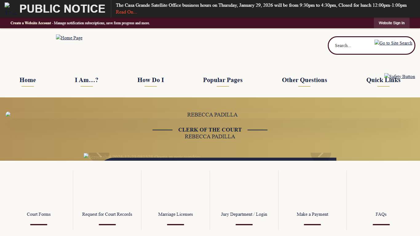 Pinal County COSC, AZ Official Website