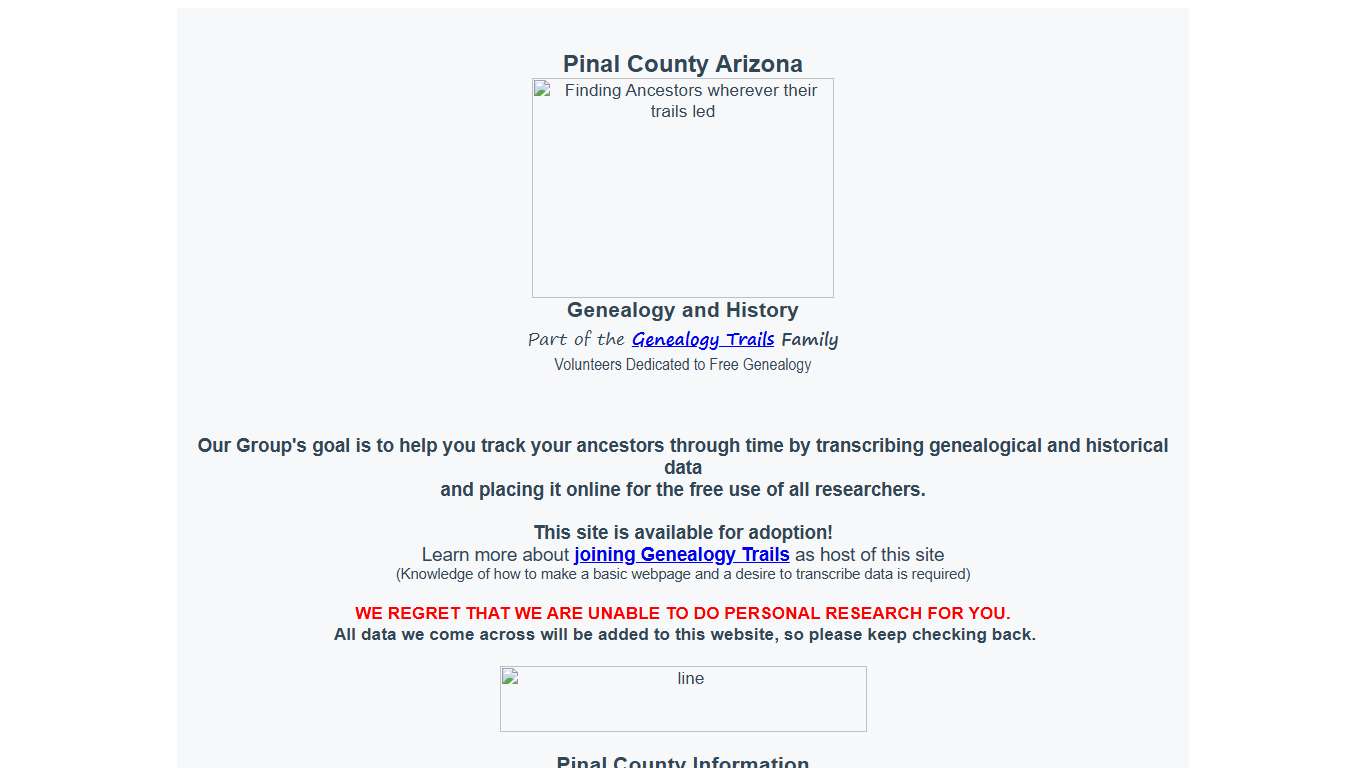 Free Records for Family Researching in Pinal County, Arizona
